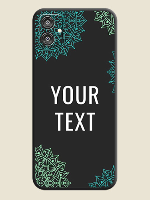 Custom Your Name with Floral Design on Space Black Custom Soft Matte Back Cover - Galaxy F04 - alternate view