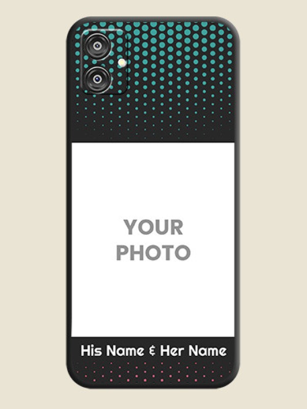 Custom Faded Dots with Grunge Photo Frame and Text on Space Black Custom Soft Matte Phone Cases - Galaxy F04 - alternate view