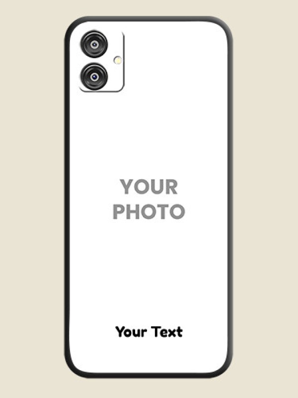 Custom Full Single Pic Upload With Text On Space Black Personalized Soft Matte Phone Covers - Galaxy F04 - alternate view