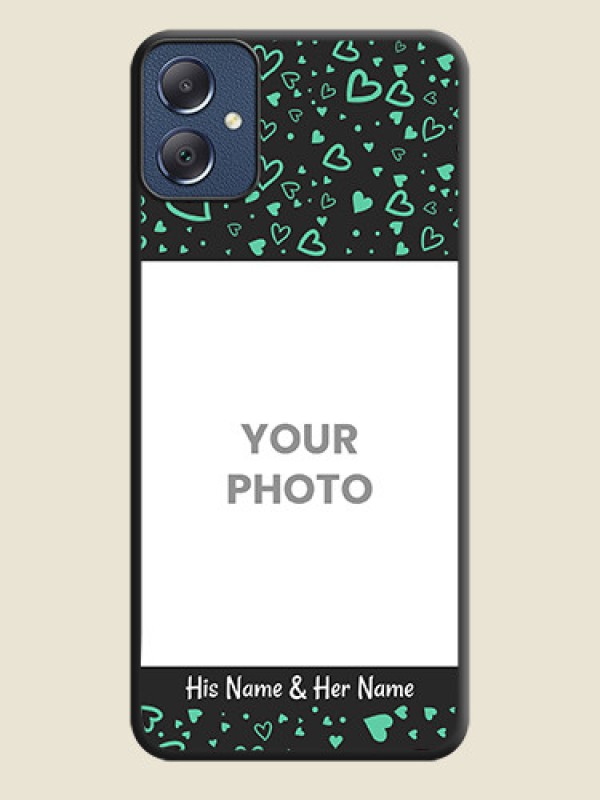 Custom Sea Green Indefinite Love Pattern on Photo On Space Black Custom Soft Matte Mobile Back Cover - Galaxy F05 - alternate view