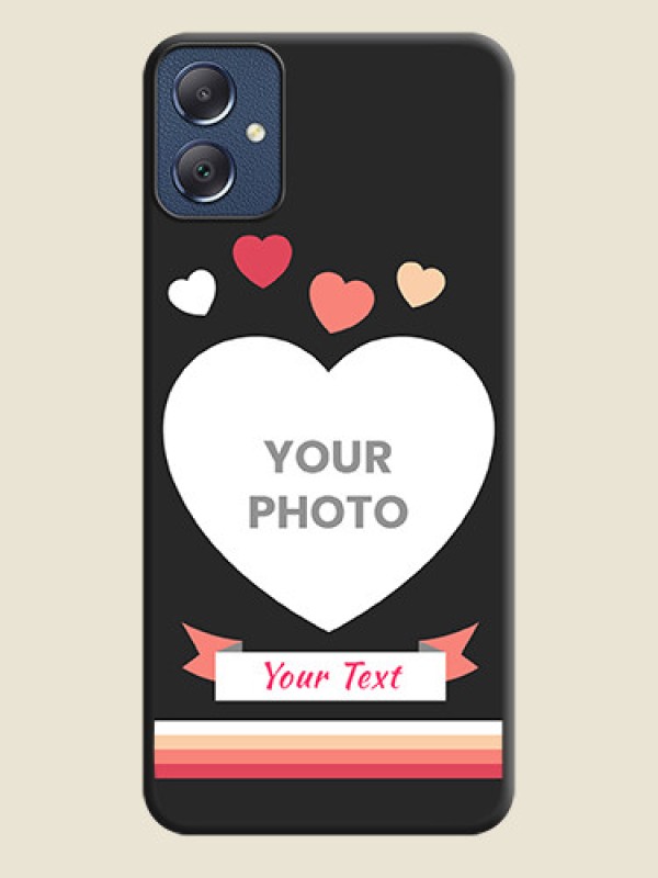 Custom Love Shaped Photo with Colorful Stripes On Space Black Custom Soft Matte Mobile Back Cover - Galaxy F05 - alternate view