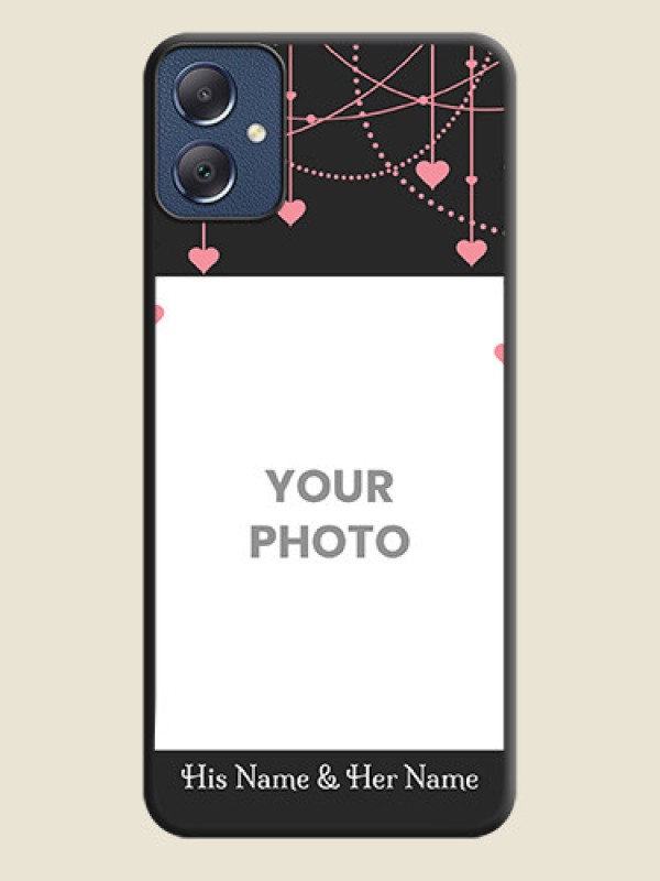 Custom Pink Love Hangings with Text On Space Black Custom Soft Matte Mobile Back Cover - Galaxy F05 - alternate view
