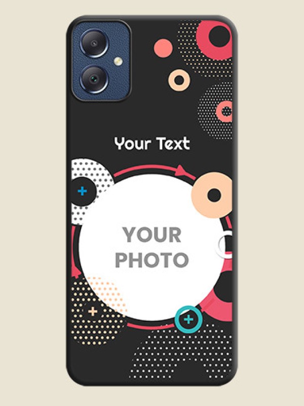 Custom Multicoloured Round Image On Space Black Custom Soft Matte Mobile Back Cover - Galaxy F05 - alternate view