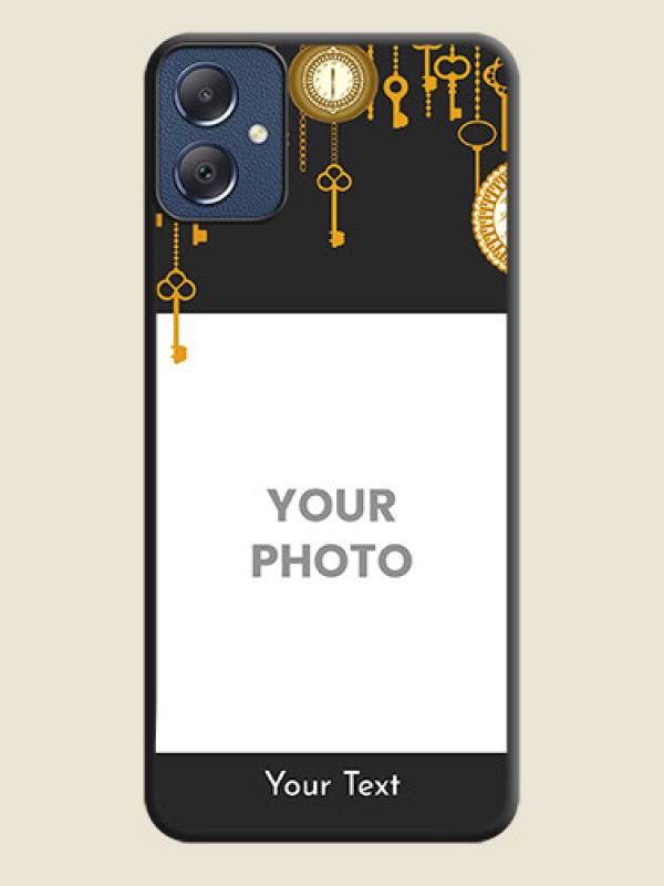 Custom Decorative Design with Text On Space Black Custom Soft Matte Mobile Back Cover - Galaxy F05 - alternate view