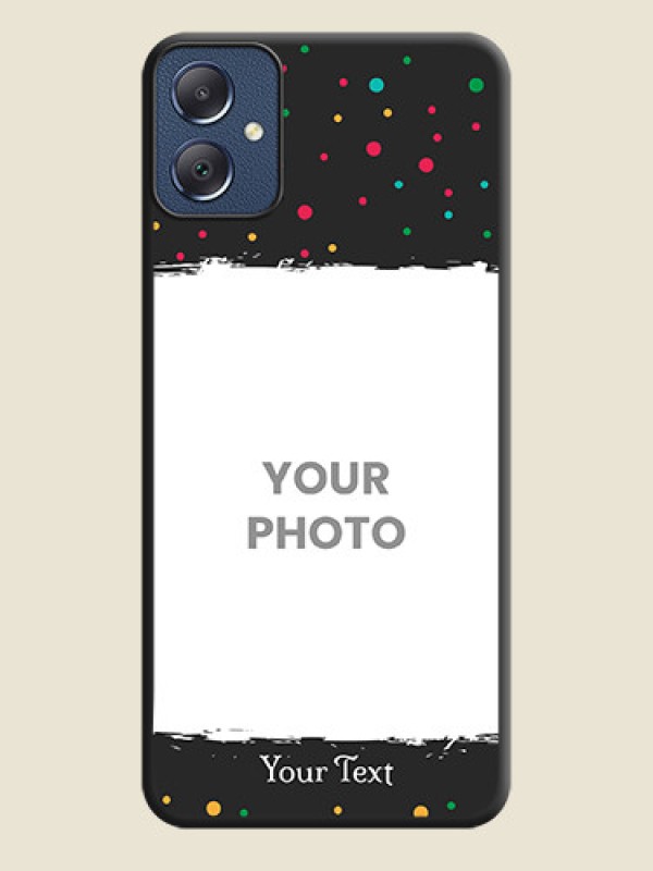 Custom Multicolor Dotted Pattern with Text On Space Black Custom Soft Matte Mobile Back Cover - Galaxy F05 - alternate view