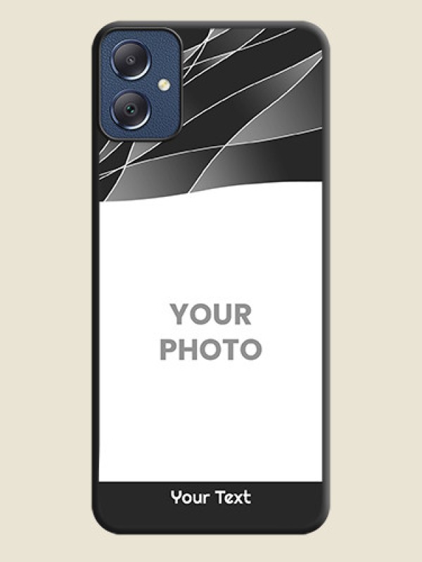 Custom Mixed Wave Lines on Photo On Space Black Custom Soft Matte Mobile Back Cover - Galaxy F05 - alternate view