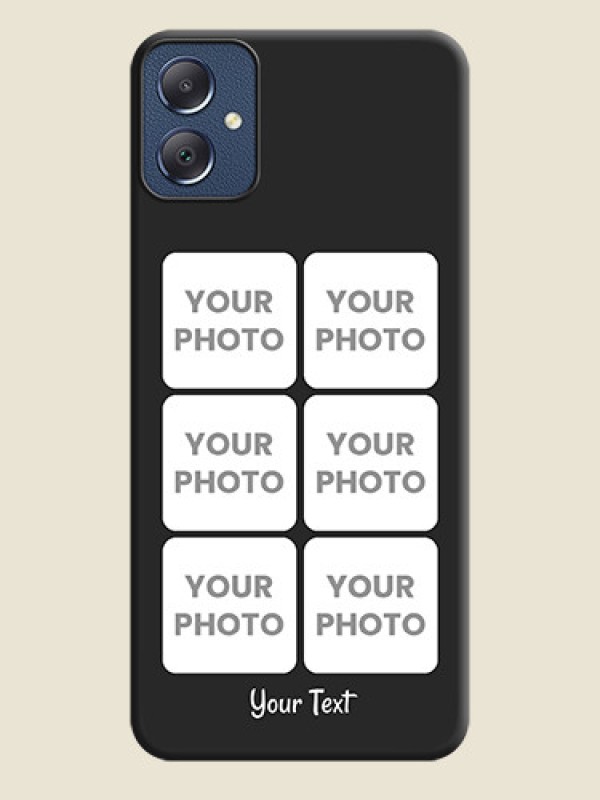 Custom Floral Art with 6 Image Holder on Photo On Space Black Custom Soft Matte Mobile Back Cover - Galaxy F05 - alternate view