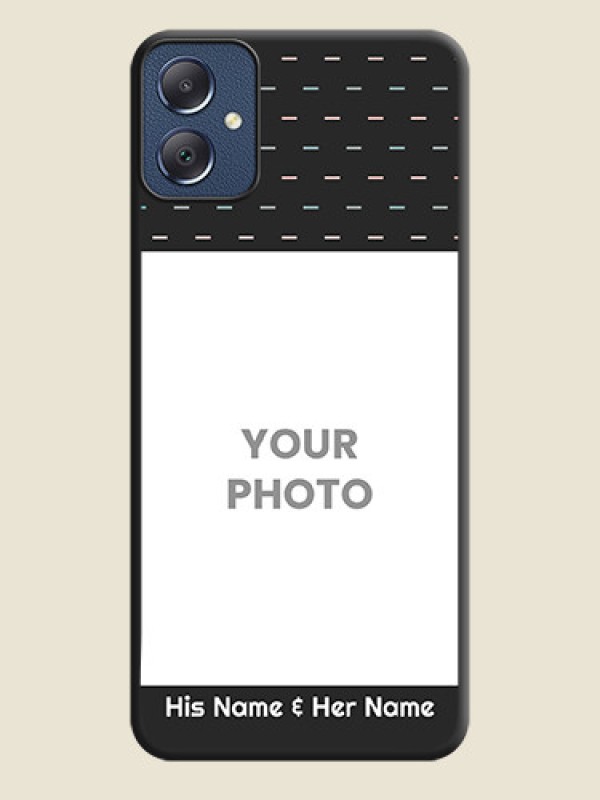 Custom Line Pattern Design with Text On Space Black Custom Soft Matte Mobile Back Cover - Galaxy F05 - alternate view