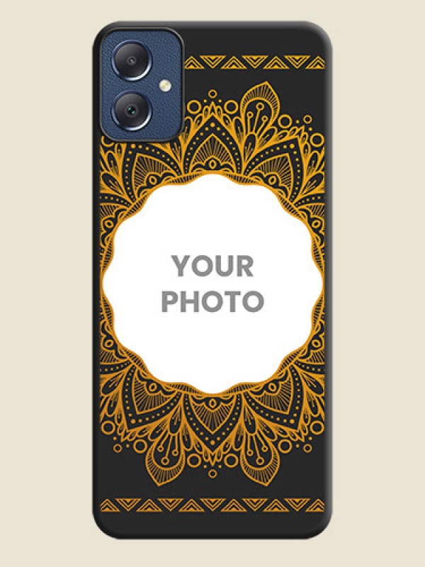 Custom Round Image with Floral Design On Space Black Custom Soft Matte Mobile Back Cover - Galaxy F05 - alternate view