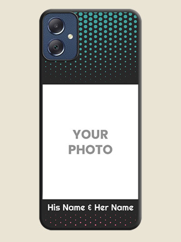 Custom Faded Dots with Grunge Photo Frame and Text On Space Black Custom Soft Matte Mobile Back Cover - Galaxy F05 - alternate view