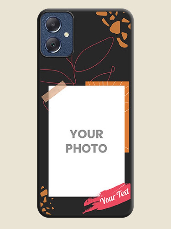 Custom Orange Photo Frame On Space Black Custom Soft Matte Mobile Back Cover - Galaxy F05 - alternate view