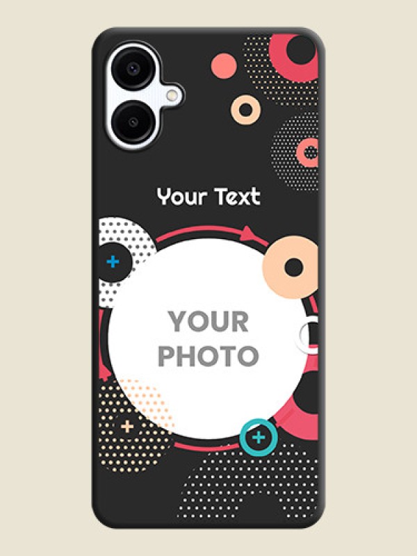 Custom Multicoloured Round Image On Space Black Custom Soft Matte Mobile Back Cover - Galaxy F06 - alternate view