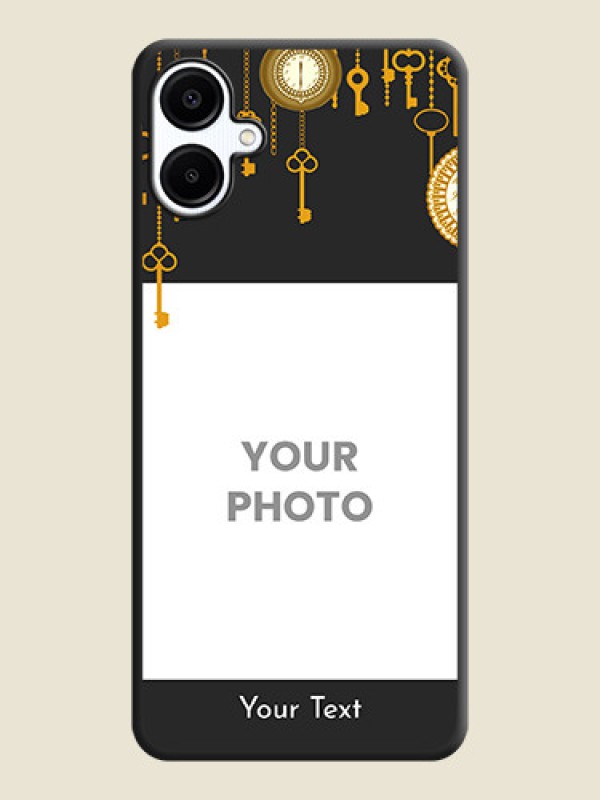 Custom Decorative Design with Text On Space Black Custom Soft Matte Mobile Back Cover - Galaxy F06 - alternate view