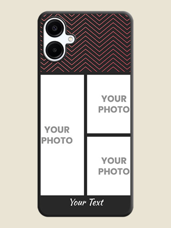 Custom Wave Pattern with 3 Image Holder On Space Black Custom Soft Matte Mobile Back Cover - Galaxy F06 - alternate view