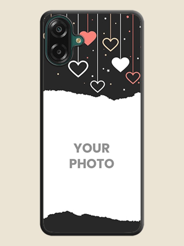 Custom Love Hangings with Splash Wave Picture On Space Black Custom Soft Matte Mobile Back Cover - Samsung Galaxy F07 - alternate view