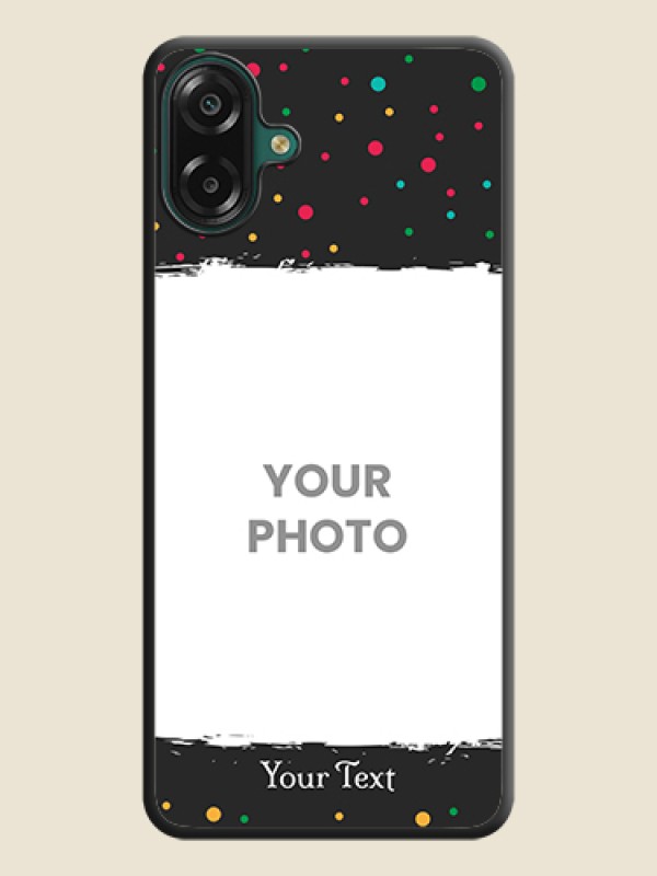 Custom Multicolor Dotted Pattern with Text On Space Black Custom Soft Matte Mobile Back Cover - Samsung Galaxy F07 - alternate view