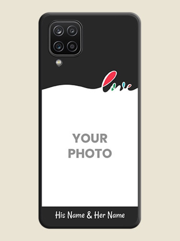 Custom Fall in Love Pattern with Picture on Photo on Space Black Soft Matte Mobile Case - Galaxy F12 - alternate view