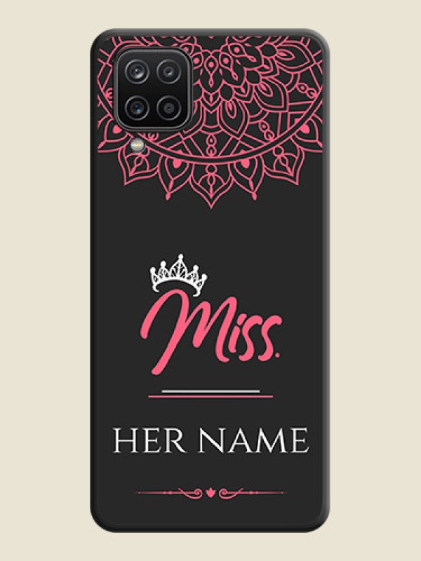 Custom Mrs Name with Floral Design on Space Black Personalized Soft Matte Phone Covers - Galaxy F12 - alternate view