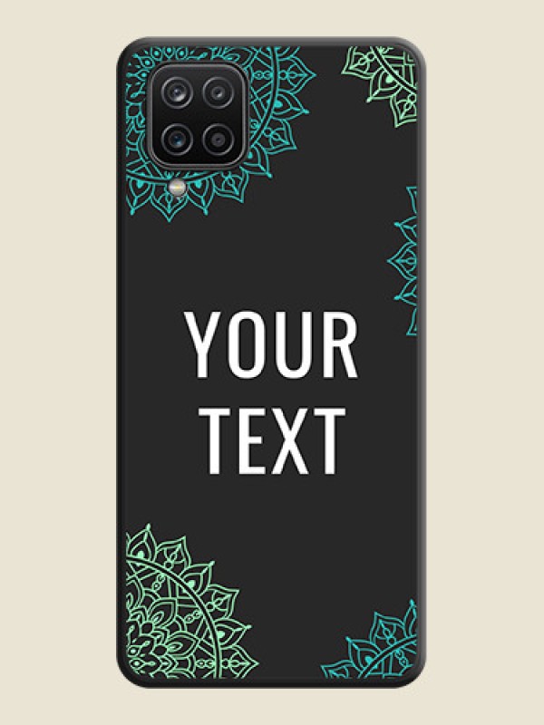 Custom Your Name with Floral Design on Space Black Custom Soft Matte Back Cover - Galaxy F12 - alternate view
