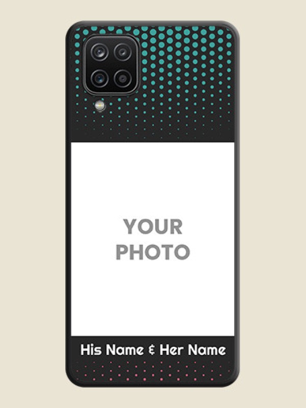 Custom Faded Dots with Grunge Photo Frame and Text on Space Black Custom Soft Matte Phone Cases - Galaxy F12 - alternate view
