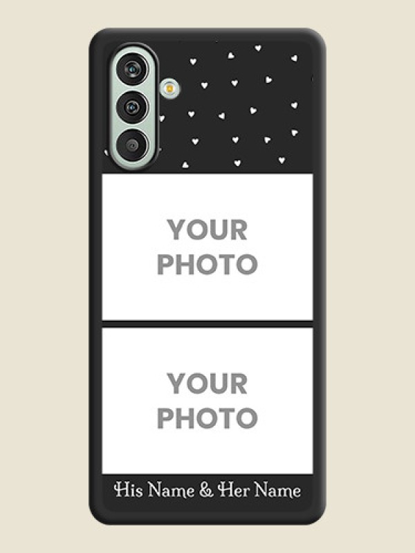 Custom Miniature Love Symbols with Name on Space Black Custom Soft Matte Back Cover - Xamsung Galaxy F13  - alternate view