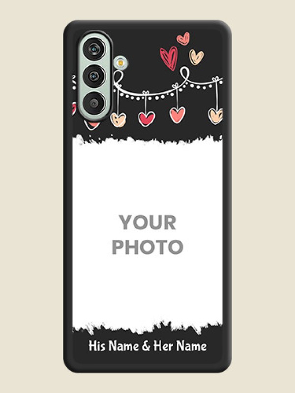 Custom Pink Love Hangings with Name on Space Black Custom Soft Matte Phone Cases - Xamsung Galaxy F13  - alternate view