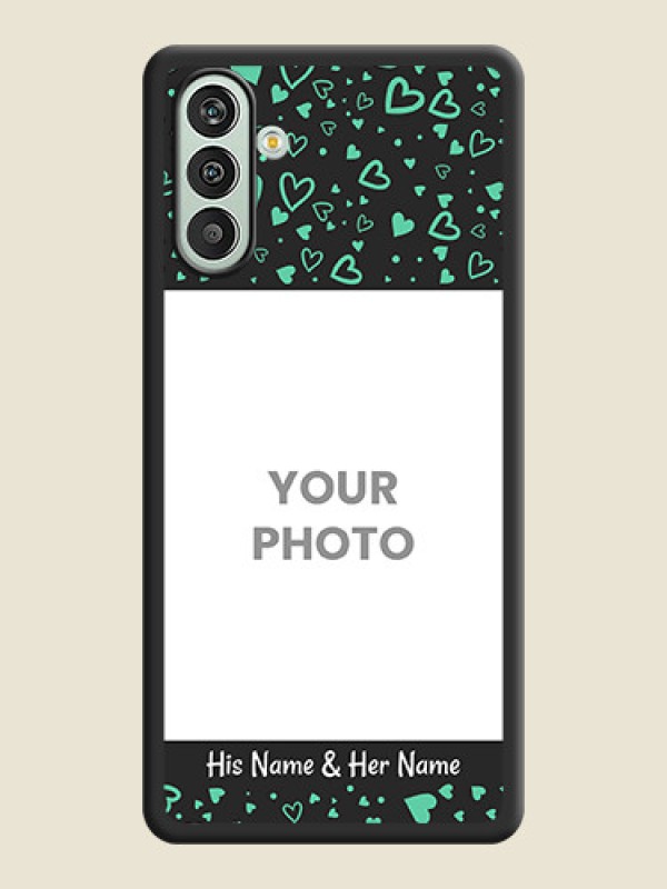 Custom Sea Green Indefinite Love Pattern on Photo on Space Black Soft Matte Mobile Cover - Xamsung Galaxy F13  - alternate view