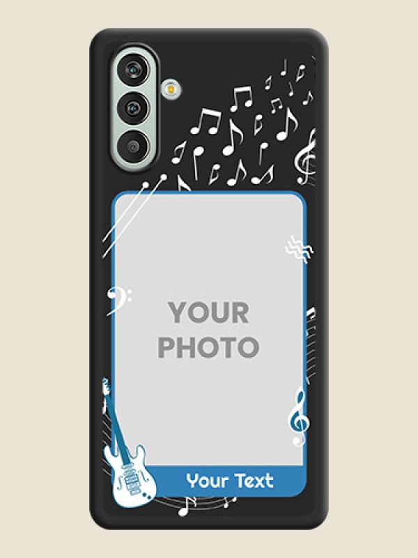 Custom Musical Theme Design with Text on Photo on Space Black Soft Matte Mobile Case - Xamsung Galaxy F13  - alternate view