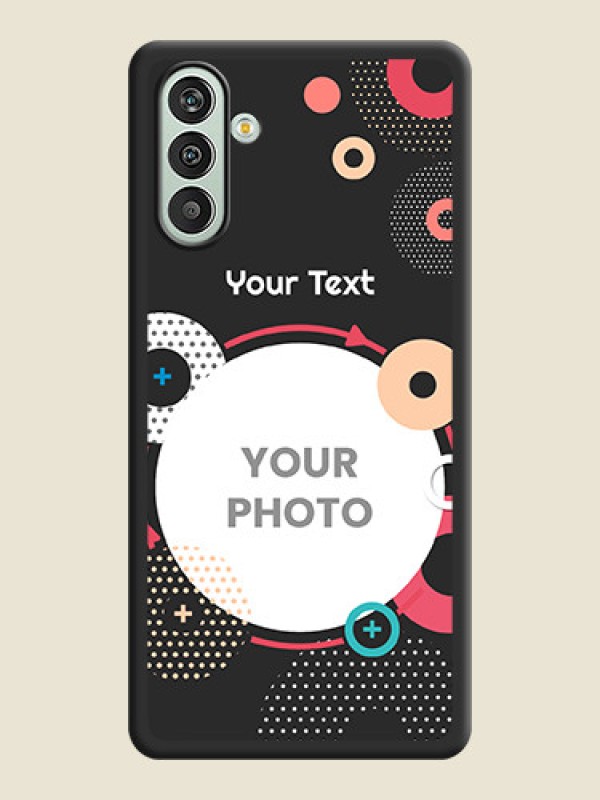 Custom Multicoloured Round Image on Personalised Space Black Soft Matte Cases - Xamsung Galaxy F13  - alternate view