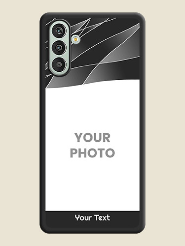Custom Mixed Wave Lines on Photo on Space Black Soft Matte Mobile Cover - Xamsung Galaxy F13  - alternate view
