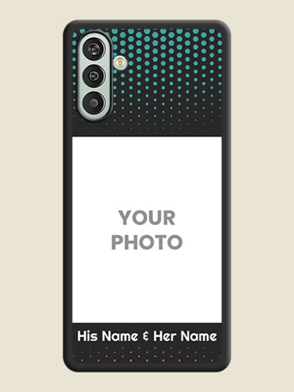 Custom Faded Dots with Grunge Photo Frame and Text on Space Black Custom Soft Matte Phone Cases - Xamsung Galaxy F13  - alternate view