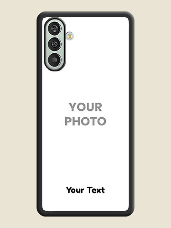 Custom Full Single Pic Upload With Text On Space Black Personalized Soft Matte Phone Covers -Samsung Galaxy F13 - alternate view