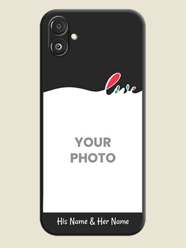 Custom Fall in Love Pattern with Picture - Photo on Space Black Soft Matte Mobile Case - Galaxy F14 5G - alternate view