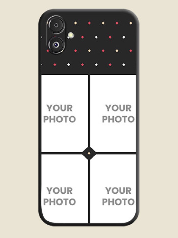 Custom Multicolor Dotted Pattern with 4 Image Holder on Space Black Custom Soft Matte Phone Cases - Galaxy F14 5G - alternate view