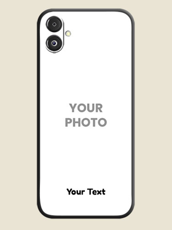 Custom Full Single Pic Upload With Text On Space Black Personalized Soft Matte Phone Covers - Galaxy F14 5G - alternate view
