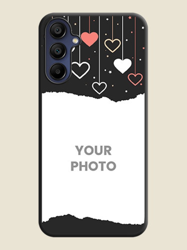 Custom Love Hangings with Splash Wave Picture on Space Black Custom Soft Matte Phone Back Cover - Galaxy F15 5G - alternate view
