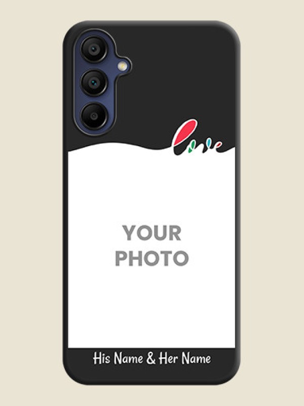 Custom Fall in Love Pattern with Picture - Photo on Space Black Soft Matte Mobile Case - Galaxy F15 5G - alternate view