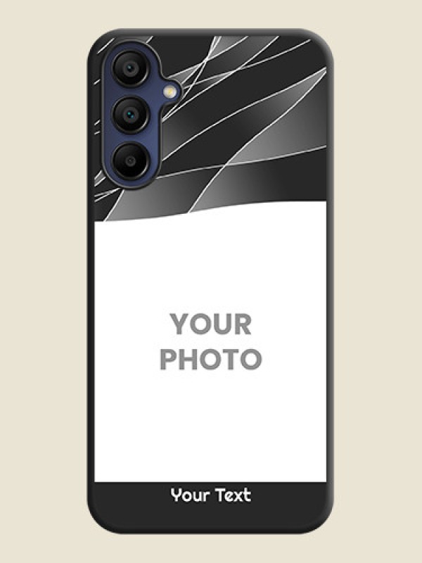 Custom Mixed Wave Lines - Photo on Space Black Soft Matte Mobile Cover - Galaxy F15 5G - alternate view