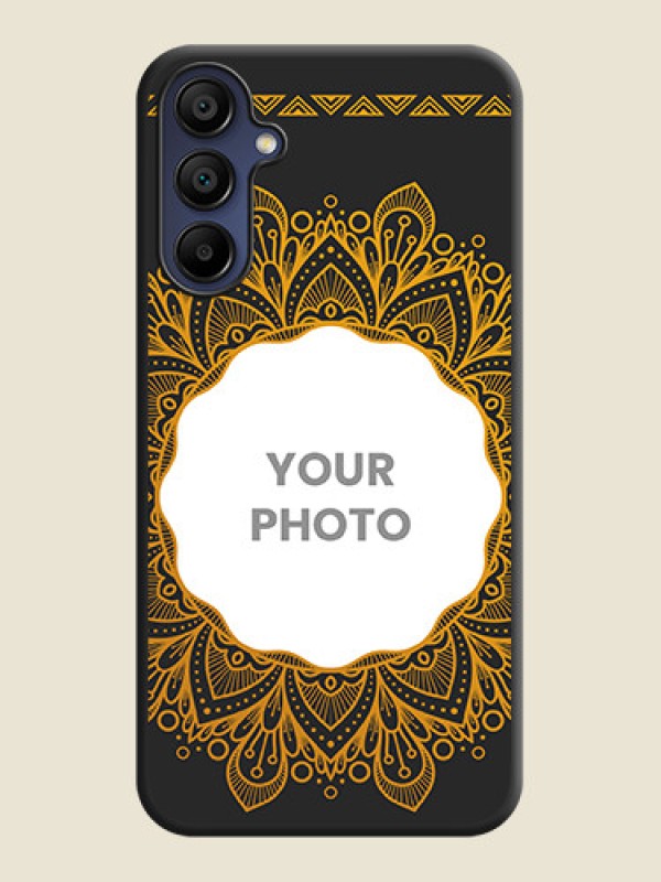 Custom Round Image with Floral Design - Photo on Space Black Soft Matte Mobile Cover - Galaxy F15 5G - alternate view
