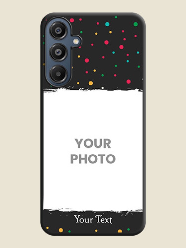 Custom Multicolor Dotted Pattern with Text On Space Black Custom Soft Matte Mobile Back Cover - Galaxy F16 5G - alternate view