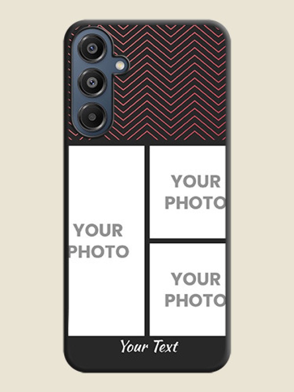 Custom Wave Pattern with 3 Image Holder On Space Black Custom Soft Matte Mobile Back Cover - Galaxy F16 5G - alternate view