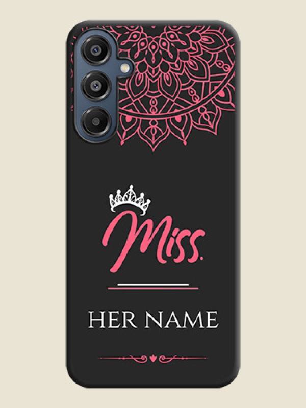 Custom Mrs Name with Floral Design On Space Black Custom Soft Matte Mobile Back Cover - Galaxy F16 5G - alternate view