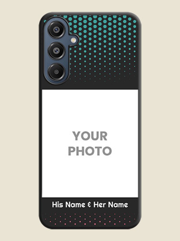 Custom Faded Dots with Grunge Photo Frame and Text On Space Black Custom Soft Matte Mobile Back Cover - Galaxy F16 5G - alternate view