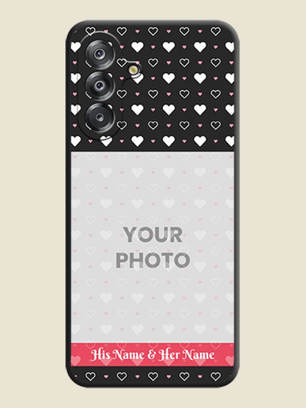 Custom White Color Love Symbols with Text Design on Photo On Space Black Custom Soft Matte Mobile Back Cover - Samsung Galaxy F17 5G - alternate view