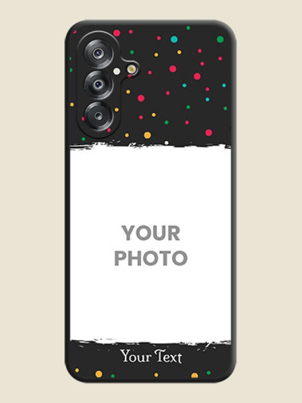 Custom Multicolor Dotted Pattern with Text On Space Black Custom Soft Matte Mobile Back Cover - Samsung Galaxy F17 5G - alternate view