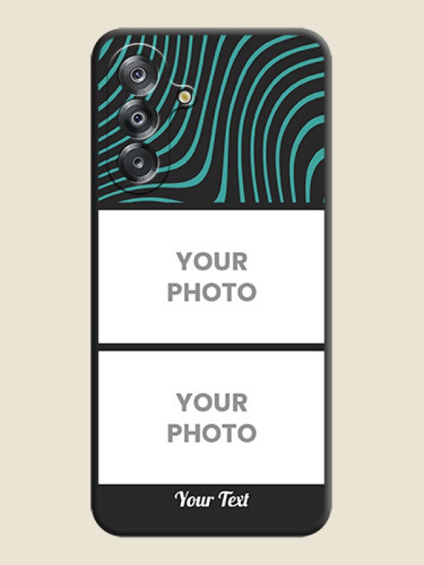 Custom Wave Pattern with 2 Image Holder On Space Black Custom Soft Matte Mobile Back Cover - Samsung Galaxy F17 5G - alternate view