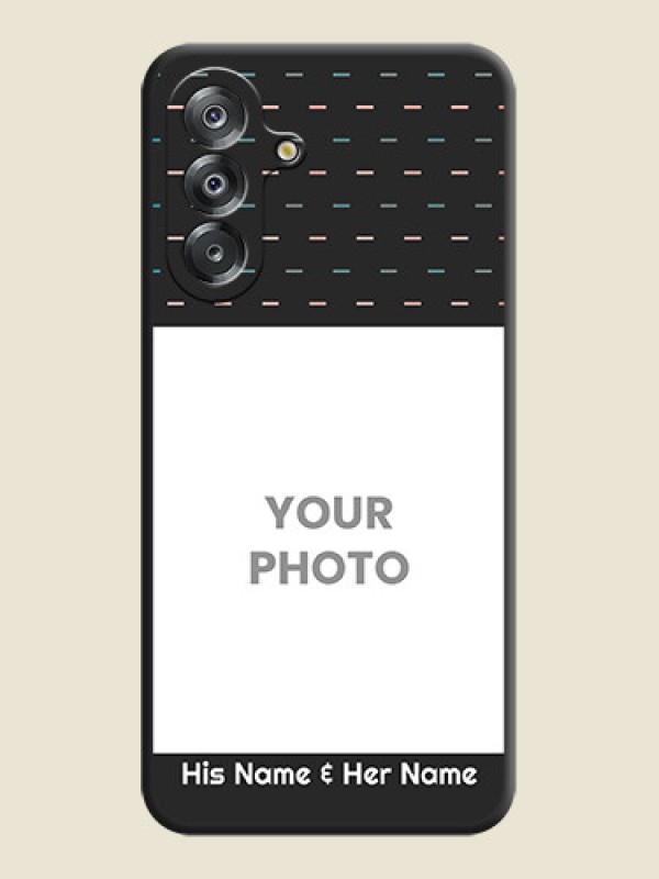 Custom Line Pattern Design with Text On Space Black Custom Soft Matte Mobile Back Cover - Samsung Galaxy F17 5G - alternate view