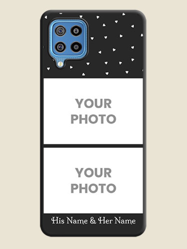Custom Miniature Love Symbols with Name on Space Black Custom Soft Matte Back Cover - Galaxy F22 - alternate view