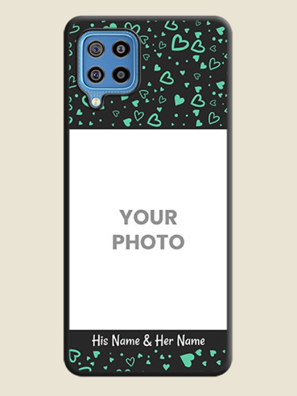 Custom Sea Green Indefinite Love Pattern on Photo on Space Black Soft Matte Mobile Cover - Galaxy F22 - alternate view