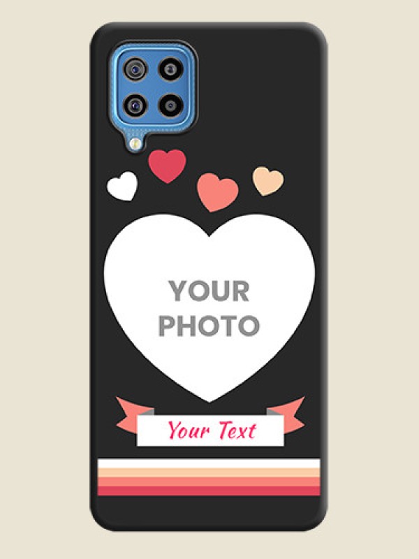 Custom Love Shaped Photo with Colorful Stripes on Personalised Space Black Soft Matte Cases - Galaxy F22 - alternate view